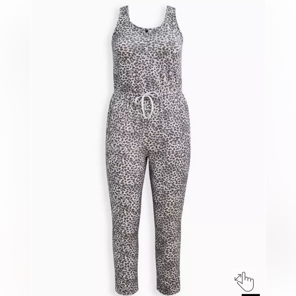 Torrid Sleep Micro Modal Terry Animal Print Soft Comfy Casual Jumpsuit size 2x